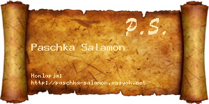 Paschka Salamon névjegykártya